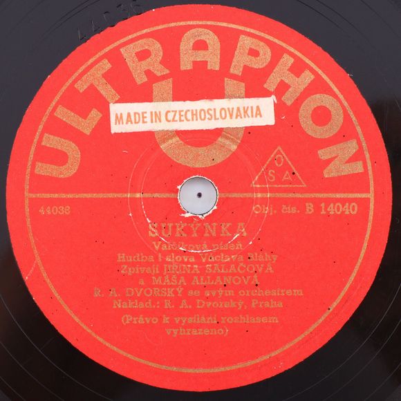 Jiřina Salačová & Máša Allanová - Sukýnka 1943 78 rpm Record Ultraphon B 14040 - Picture 1 of 16
